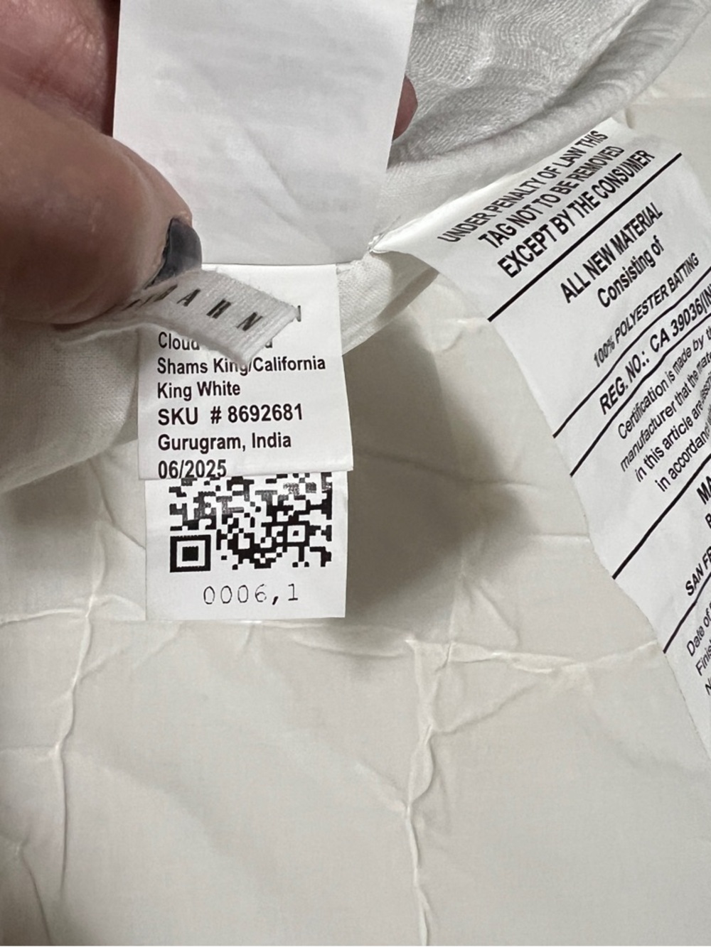 NWT! Pottery Barn Cloud Quilt White King w/ 1 Euro Sham - Picture 6 of 7